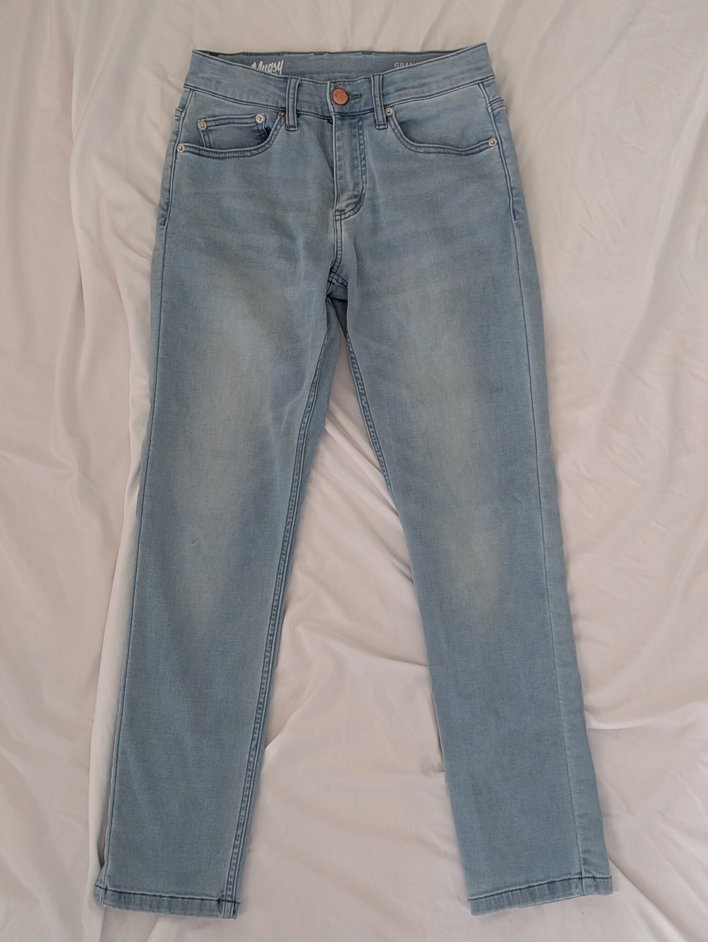 Mugsy Men's Grands Knit Light Wash Super Soft Stretchy Jeans 28 x 30 - FLX6KNSL - Picture 2 of 13